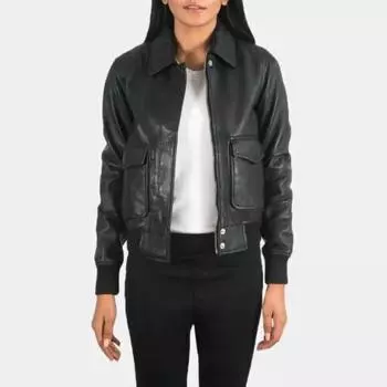 Стильная женская черная байкерская куртка ручной работы ручной работы из натуральной овечьей кожи XS чёрный