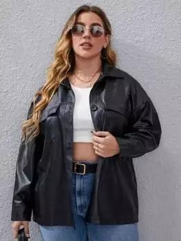 Стильная женская черная рубашка из натуральной овчины, повседневная, ручная работа XS чёрный