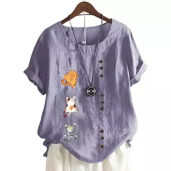 Стильная женская футболка с коротким рукавом и 11 вариантами красочного принта S розовый