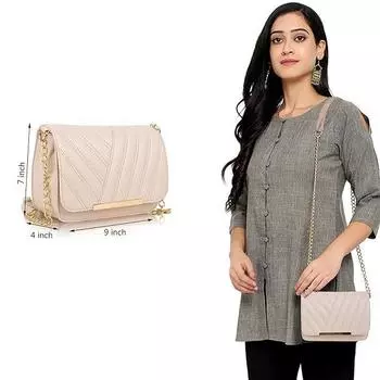 Стильная женская слинг-сумка через плечо из синтетической кожи с ремешком-цепочкой