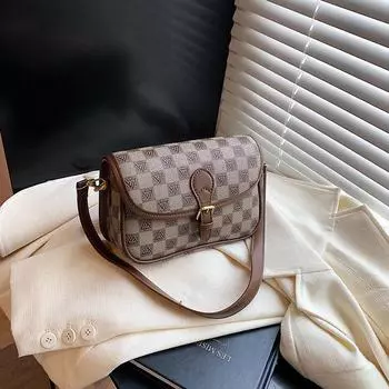 Стильная женская сумка через плечо 2024 года с широким плечевым ремнем и цветочным узором 22*8*16