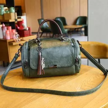 Стильная женская сумка через плечо из искусственной кожи 2024 года — универсальная, модная и мягкая сумка из коровьей кожи для женщин чёрный