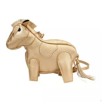Стильная женская сумка через плечо с принтом лошади, легкая сумка через плечо золотой