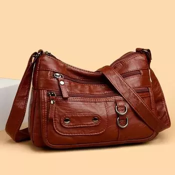 Стильная женская сумка через плечо, сумка через плечо, женская сумка для мам среднего возраста, повседневная сумка с несколькими карманами, женская сумка чёрный