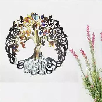Стильное 1шт Металлическое Дерево Жизни Искусство - Металлические Изделия для Стены. Элегантный декор для сада на открытом воздухе и настенных украшений для сцены светло-серый