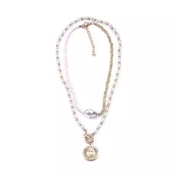 Стильное двойное жемчужное ожерелье, милые простые бисерные аксессуары для свитера