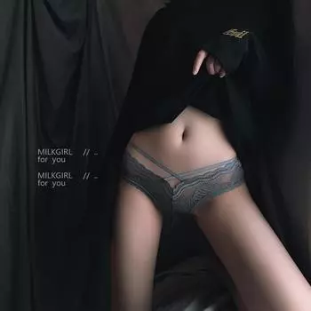 Стильное европейское и американское кружевное нижнее белье с заниженной талией, перекрестными бретелями и дышащей хлопковой промежностью для женщин L (100-130 cm hip) зелёный