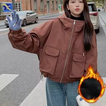 Стильное и модное женское пальто в корейском стиле с хлопковой подкладкой, короткая рабочая парка, теплое и высококачественное S