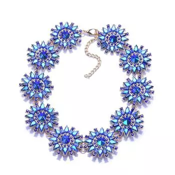 Стильное и простое цветочное бриллиантовое ожерелье, женское индивидуальное креативное ожерелье, легкая роскошь в стиле ретро-суда