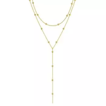 Стильное и простое геометрическое ожерелье-чокер из круглых бусин с бахромой, многослойное, с темпераментом, длинное