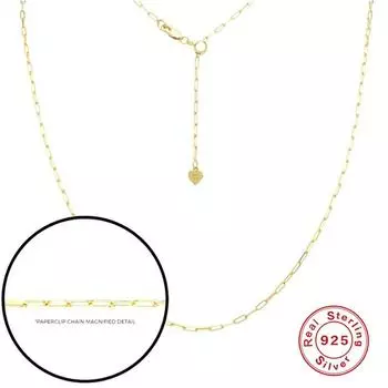 Стильное и простое классическое базовое универсальное регулируемое ожерелье из стерлингового серебра 925 пробы с маленьким золотым шариком в виде хвоста, цепочка на ключицу 925 silver золотой