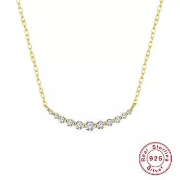 Стильное и простое колье-чокер из стерлингового серебра S925 в один ряд с 11 размерами циркониевых бриллиантов 925 silver золотой