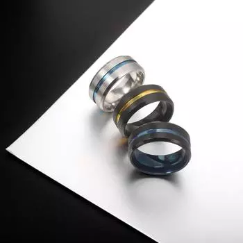 Стильное и простое утопленное кольцо из титановой стали диаметром 8 мм, матовое кольцо из матовой нержавеющей стали для мужчин и женщин 7