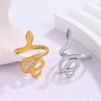 Стильное кольцо из нержавеющей стали в форме змеи: Уникальный дизайн браслета-хвоста в европейском и американском стиле JH101