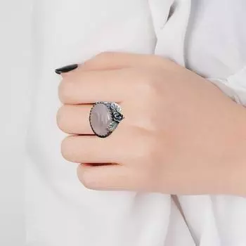 Стильное кольцо на палец с гравировкой, универсальный аксессуар US 6 серебряный