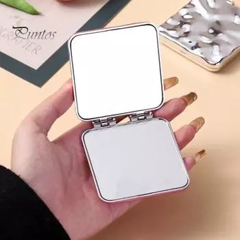 Стильное квадратное зеркало с закругленными краями, двустороннее ручное настольное мини-зеркало с покрытием, настольное мини-зеркало Trip Supply серебряный