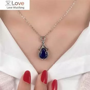 Стильное модное женское вечернее ожерелье с ярким синим кристаллом CZ стильные подвесные аксессуары для женщин изысканный подарок 45cm