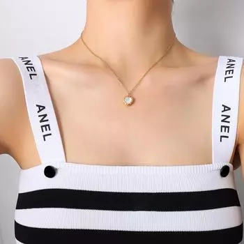 Стильное натуральное ожерелье с подвеской в виде ракушки из белого моря, титановая сталь с покрытием из 18 настоящего золота, ювелирные изделия P012