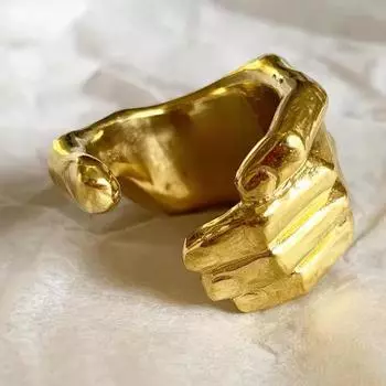 Стильное открытое кольцо Xinqiao - Европейский и американский модный дизайн для женщин One Size золотой