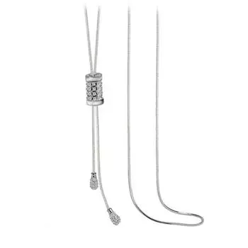 Стильное ожерелье-цепочка с длинной кисточкой и кристальным кулоном для законодательниц моды 1