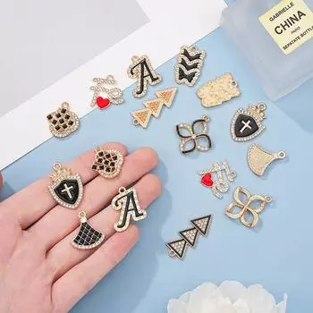 Стильное ожерелье и серьги из сплава циркония своими руками с черным масляным дизайном в виде капли Single piece