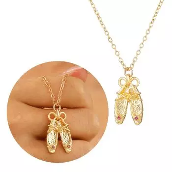 Стильное ожерелье с подвеской в виде балетной туфельки для женщин и девочек, индивидуальная танцевальная обувь, чокер, подарок на выпускной для любителей балета серебряный