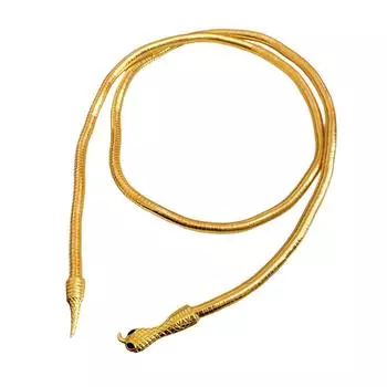 Стильное золотистое или серебристое ожерелье-змейка, предлагающее универсальные варианты ношения для любителей моды золотой