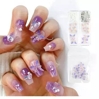 Стильные 3D бабочки для ногтей, уникальные украшения для нейл-арта для персонализированного маникюра 5