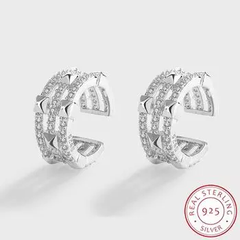Стильные AAAA блестящие серебряные серьги с цирконом S925 для женщин, высококачественные ювелирные изделия из стерлингового серебра, вечерние украшения, серьги из стерлингового серебра, подарок на годовщину серебряный