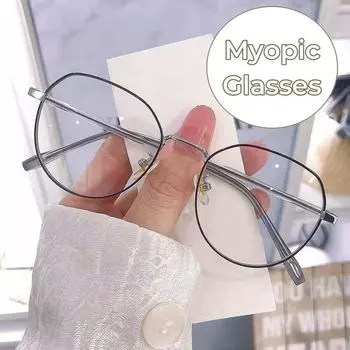 Стильные антирадиационные очки для близорукости, многосторонние очки для женщин с небольшой оправой, блокирующие синий свет, защита глаз -2.0