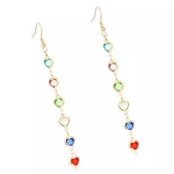 Стильные длинные серьги-подвески, бижутерия с уникальным красочным геометрическим дизайном и синтетическими драгоценными камнями для вечеринок и свиданий