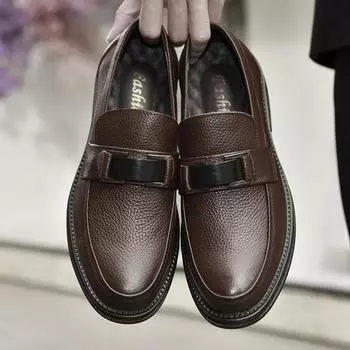 Стильные фирменные кожаные туфли на низком каблуке, элегантные деловые туфли для мужчин, туфли-лодочки ручной работы, мокасины для мужчин, балетки для вечеринок 38 чёрный