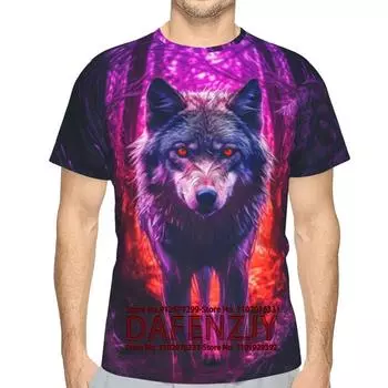 Стильные футболки с принтом Animal Wolf с 3D-принтом, футболки с коротким рукавом, топы, футболки для мужчин и женщин S чёрный