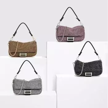 Стильные и элегантные вечерние сумки для женщин, роскошные дизайнерские сумки через плечо с искусственными бриллиантами и сумочки, сверкающая сумка с бриллиантами