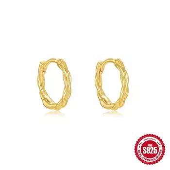 Стильные и простые серьги-гвоздики из стерлингового серебра 925 пробы с геометрическим узором и широкими краями, инкрустированные бриллиантами 925 Silver