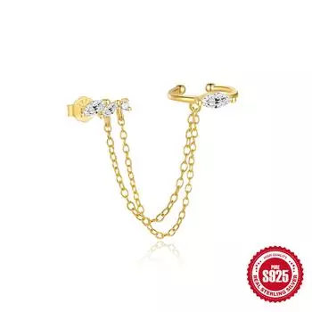 Стильные и простые серьги-гвоздики из стерлингового серебра S925 с цирконами и конским глазом, серьги-клипсы с четырехугольной звездой и масляной каплей 925 Silver