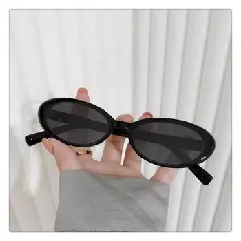 Стильные и простые женские ретро-очки High Sense Small Oval Glasses Anti-Blue Light чёрный
