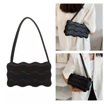 Стильные и универсальные сумки через плечо, женская сумка через плечо с волнистым узором, идеально подходящая для повседневных выходов и повседневных выходов белый