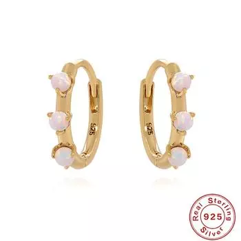 Стильные классические серьги из стерлингового серебра S925 с опалом и конским глазом Ins Wind, универсальные серьги 925 Silver