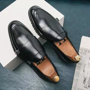 Стильные кожаные мужские мокасины, удобные туфли для вождения, мужские мокасины без застежек, элегантные туфли для свадебной вечеринки, классические офисные туфли 38