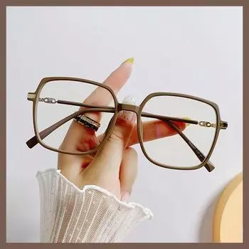 Стильные квадратные очки с защитой от синего света для мужчин и женщин, модные и стильные очки для близорукости TR anti-blue light