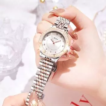 Стильные квадратные женские часы с бриллиантами, водонепроницаемые, стальной ремешок, женские часы Square Win Clock