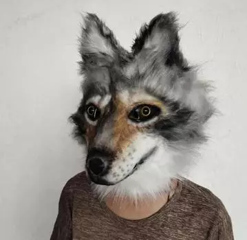 Стильные маски для косплея, страшная маска, латексная маска волка, маска оборотня, пушистое животное, маска волка, костюм на Хэллоуин, вечерние маски, реквизит, аксессуары серый