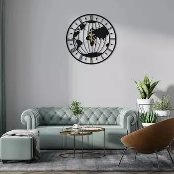 Стильные металлические аналоговые настенные часы для гостиной, спальни, офиса, дома и холла | Антикварные причудливые большого размера современные настенные часы для домашнего декора (60см)