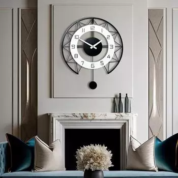 Стильные металлические аналоговые настенные часы для гостиной, спальни, кухни, дома и прихожей | Антикварные причудливые большого размера современные настенные часы для домашнего декора (60см)