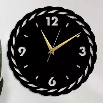 Стильные металлические настенные часы - Большой размер и декор для дома для гостиной, спальни и офиса - Черные 39 x 39 cm