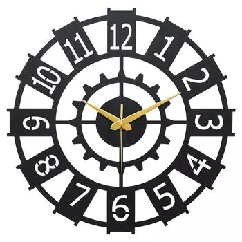 Стильные металлические настенные часы для гостиной || Антикварные большие современные аналоговые настенные часы для спальни, офиса, холла и домашнего декора 40 x 40 cm