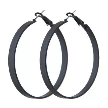 Стильные металлические простые круглые персонализированные серьги с пряжками для ушей, простые черные увеличенные круглые серьги