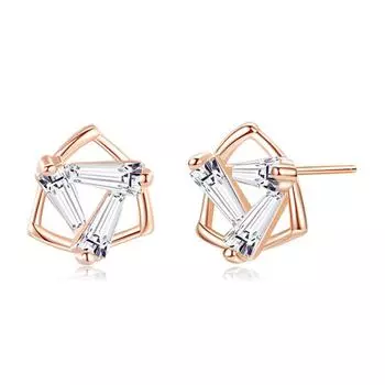 Стильные милые простые маленькие серьги-гвоздики женские геометрические треугольные серьги из циркония нишевый темперамент элегантные серьги