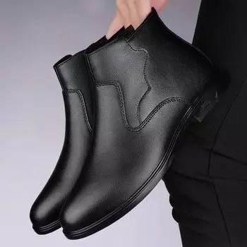 Стильные мужские ковбойские сапоги, универсальные повседневные высокие туфли в стиле ретро, мужские ботинки из натуральной кожи, мотоциклетные ботинки с квадратным носком 37